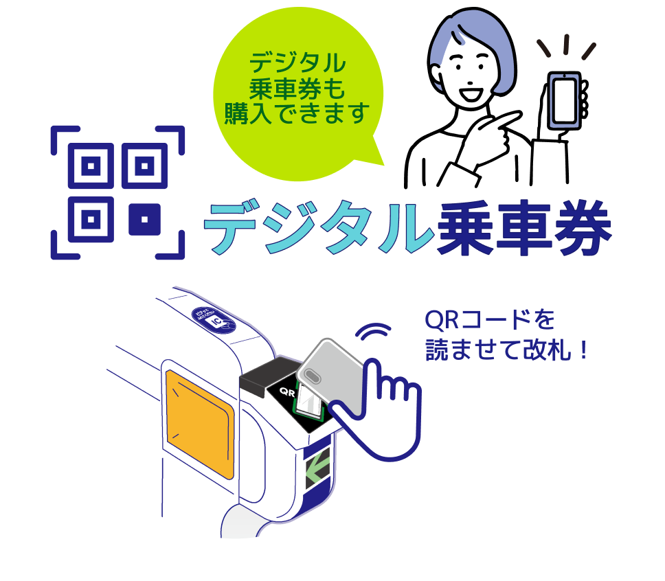 チケット購入からは、デジタル乗車券も購入できます。